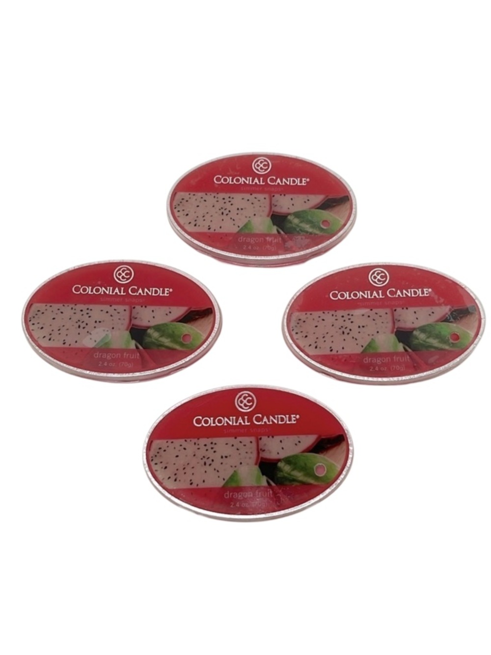 Colonial Candle Simmer Snaps Tropical Dragon Fruit Wax Melts Bundle of 4 Packs
